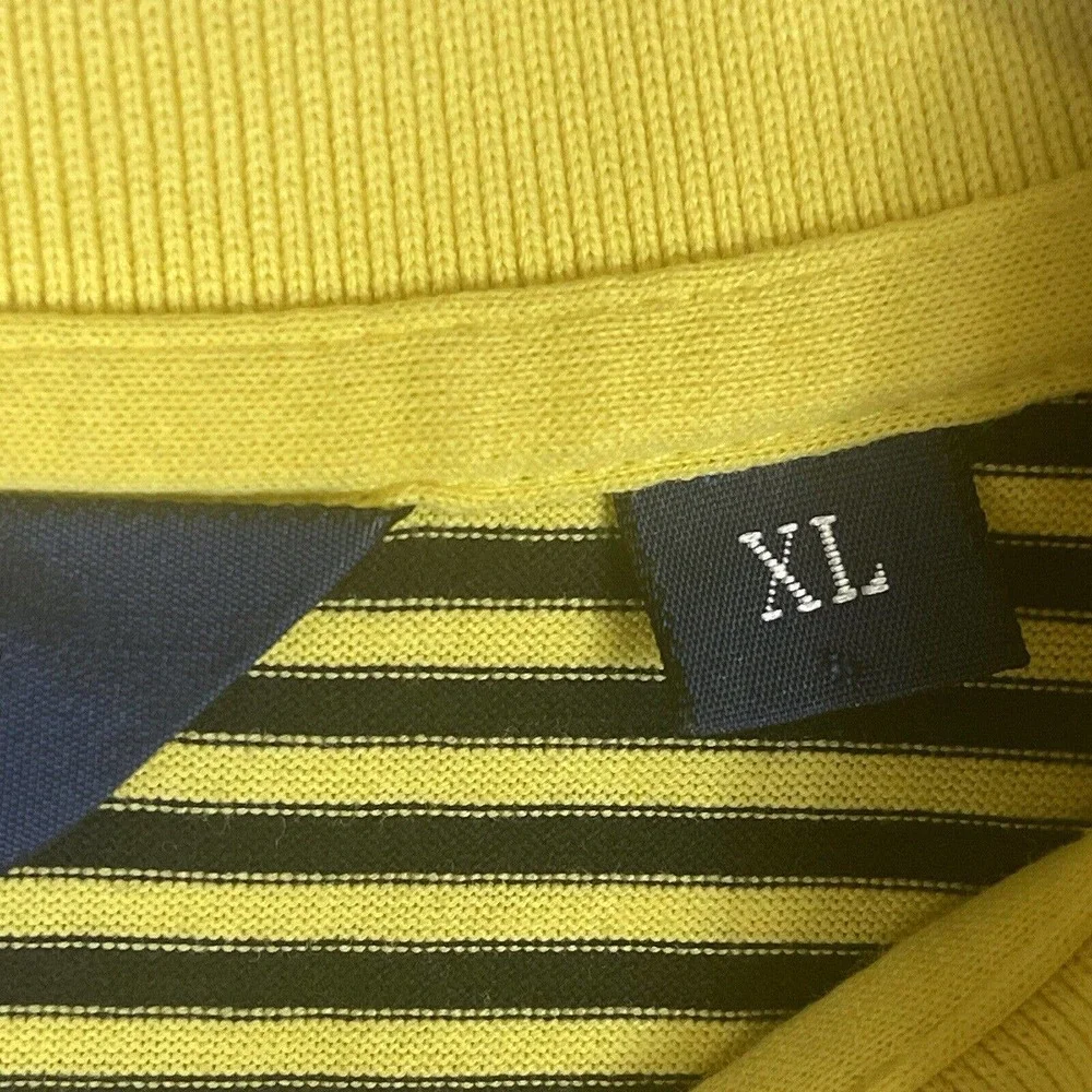 Ralph Lauren Polo Golf Polo Shirt‎ Mens XL Yellow Striped 2008 US Open Logo